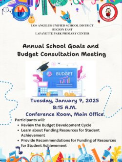 Annual School Goals and Budget Consultation Meeting